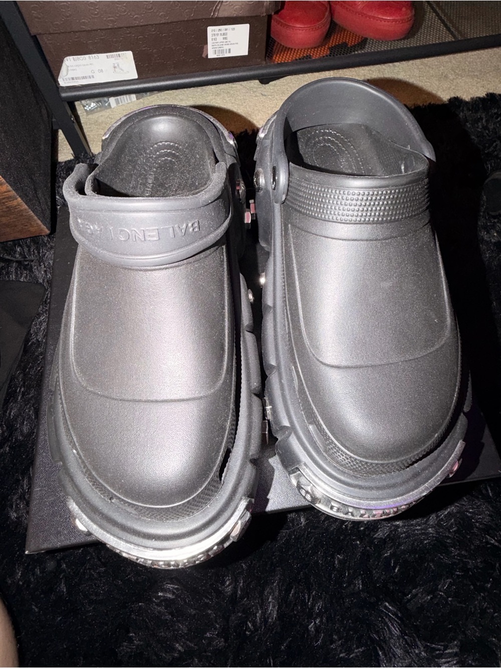 Balenciaga Kids Metallic Gray Chunky Clog Sandals